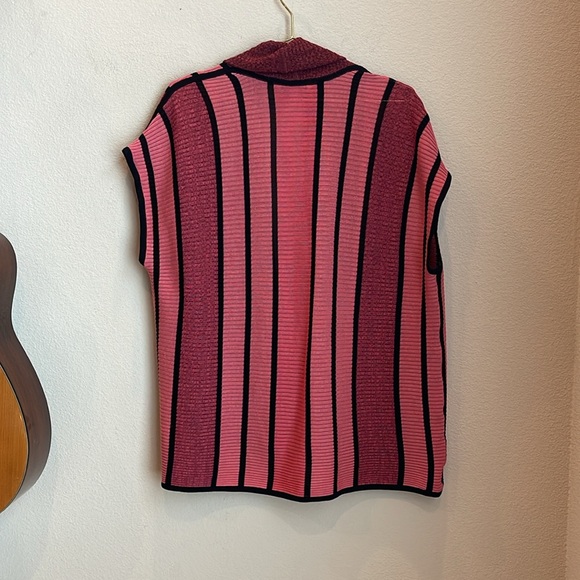 Exclusively Misook Striped Acrylic Shawl Cardigan Size Medium - Picture 7 of 8